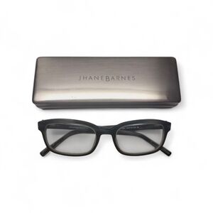 Jhane Barnes Designer Eyeglass Frames | Minimalist Green & Black | With Case